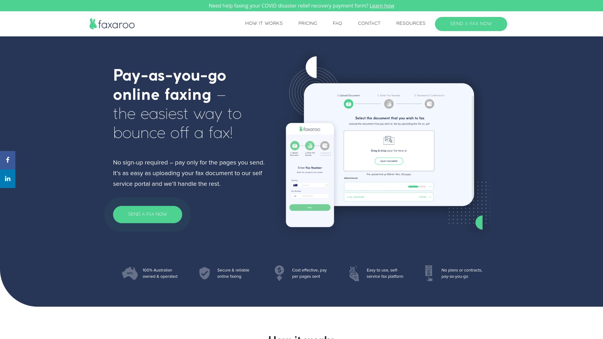 Faxaroo's web sending interface