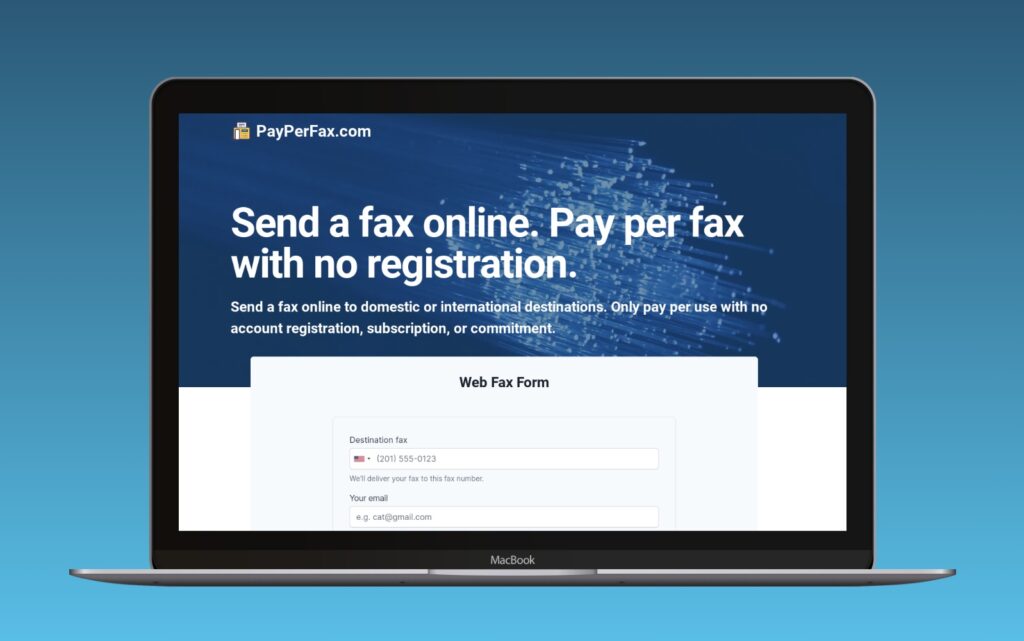 PayPerFax Screenshot